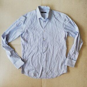 Z Zegna Men’s  Cotton Dress Shirt Blue Size 40